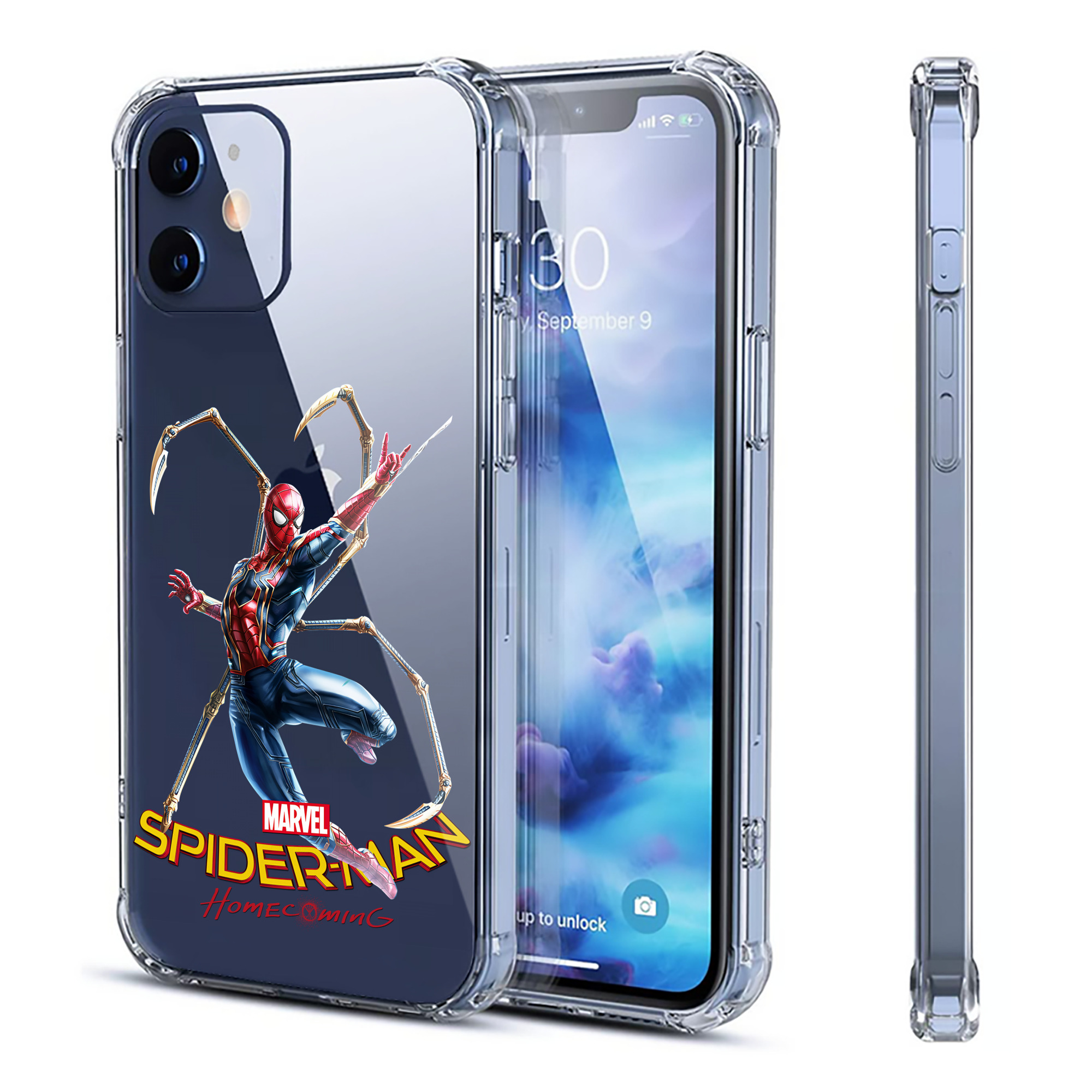 （画像用） Spider Man スパイダーマン 【iPhone 12シリーズ対応】透明スマホケース（クリアソフトケース）
